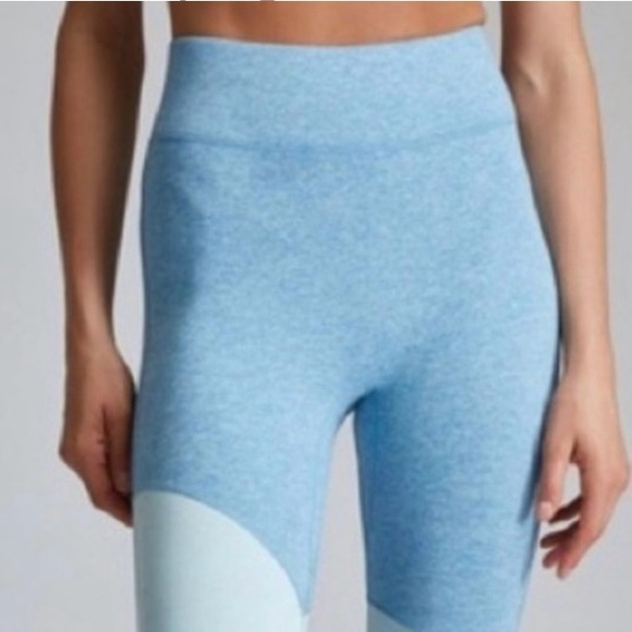 We Over Me Pants - We Over Me Color Blocked Leggings Light Blue Size XS